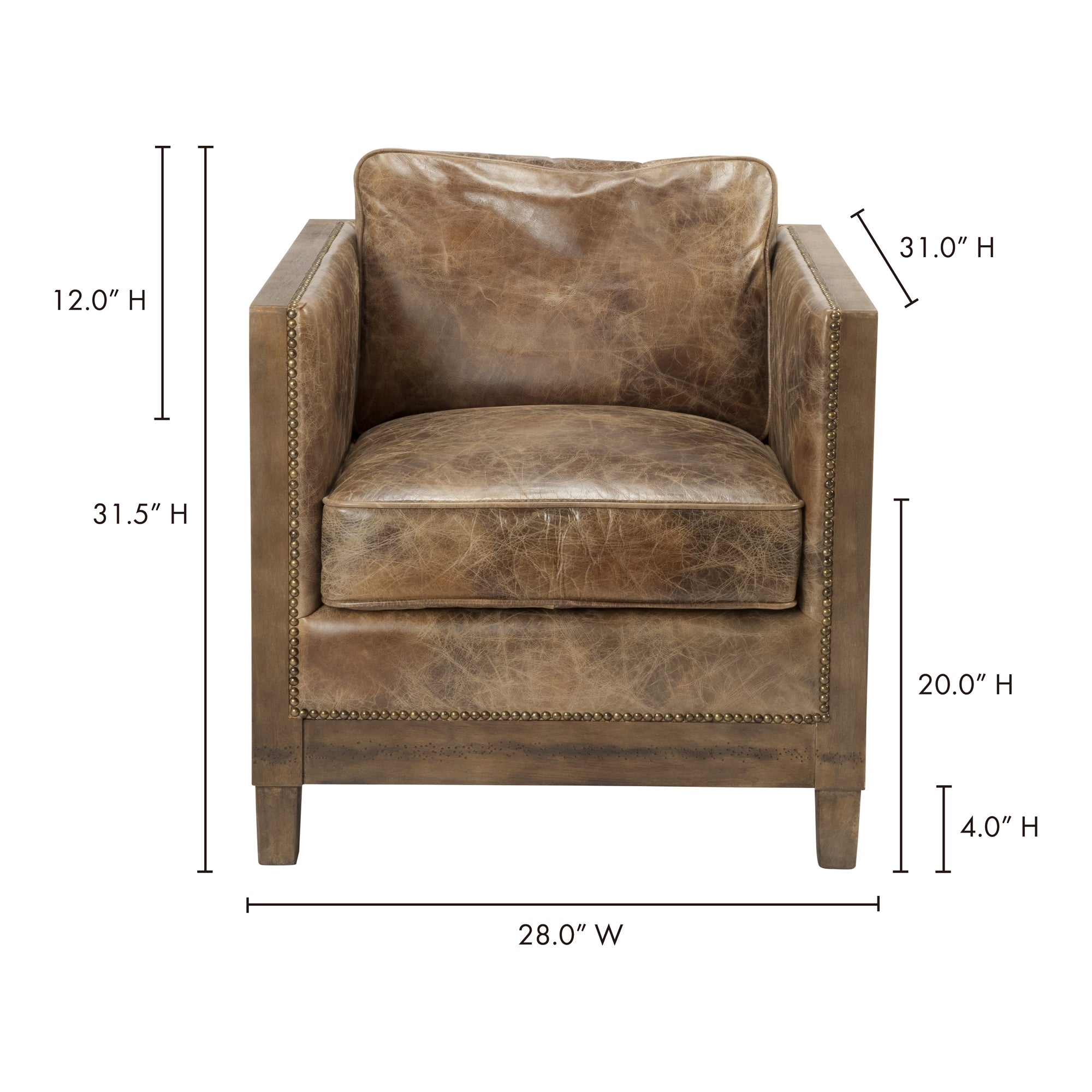 Moes Darlington Club Chair Light Brown PK-1030-03