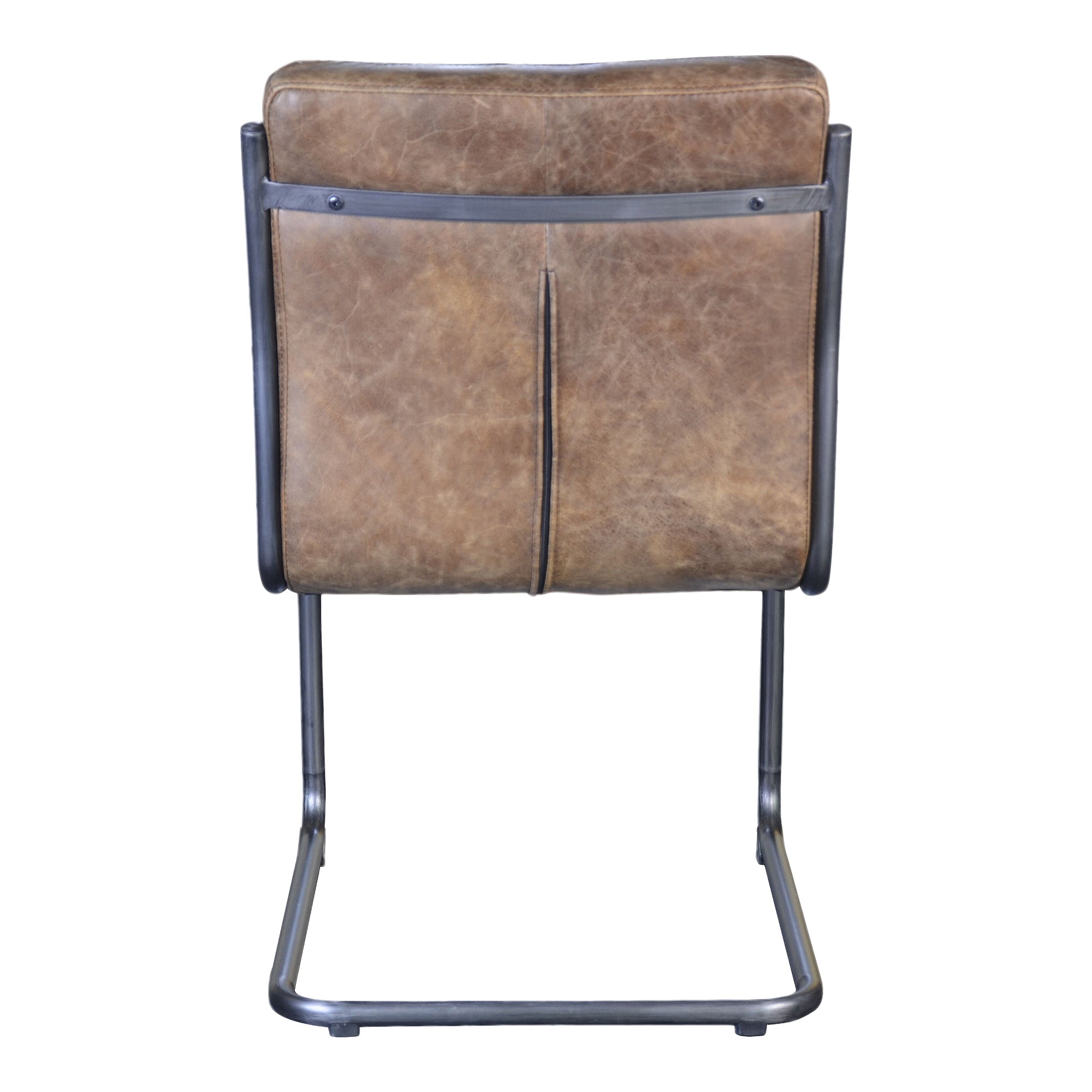 Moes Ansel Dining Chair Grazed Brown Leather - Set Of Two PK-1043-03