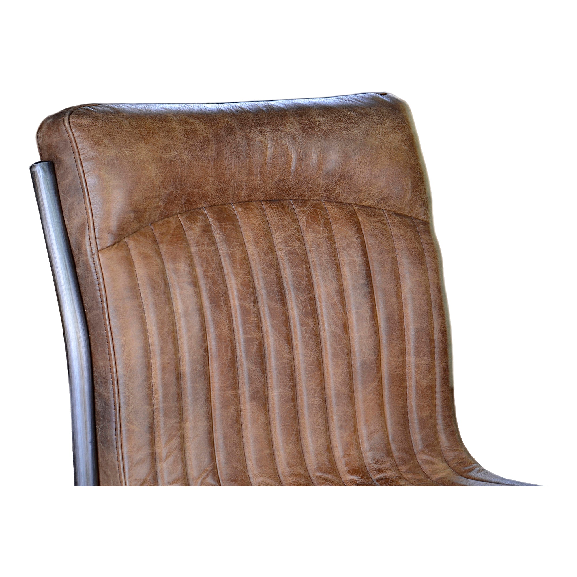 Moes Ansel Dining Chair Grazed Brown Leather - Set Of Two PK-1043-03