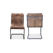 Moes Ansel Dining Chair Grazed Brown Leather - Set Of Two PK-1043-03