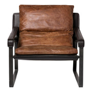 Moes Connor Club Chair Open Road Brown Leather PK-1044-14