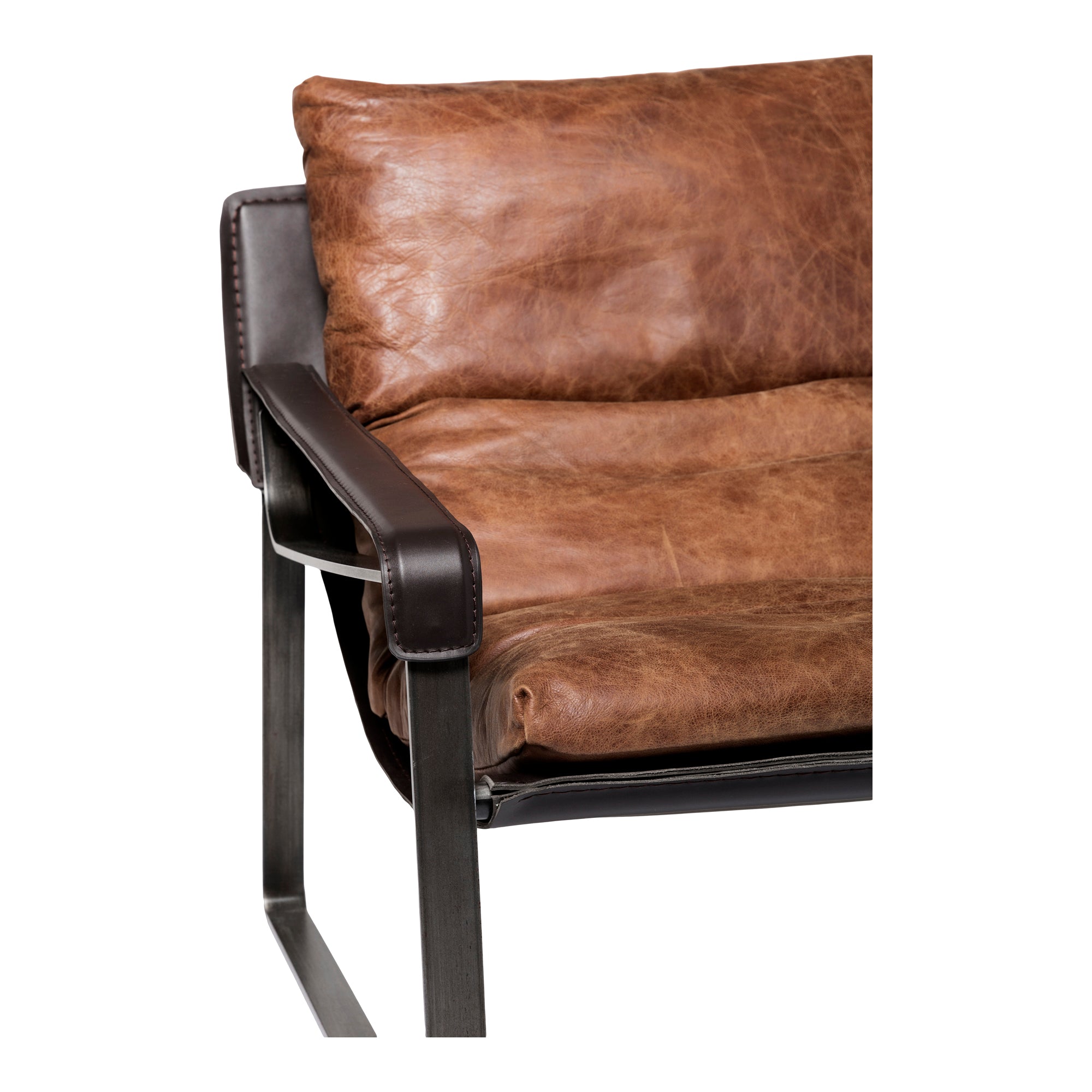 Moes Connor Club Chair Open Road Brown Leather PK-1044-14