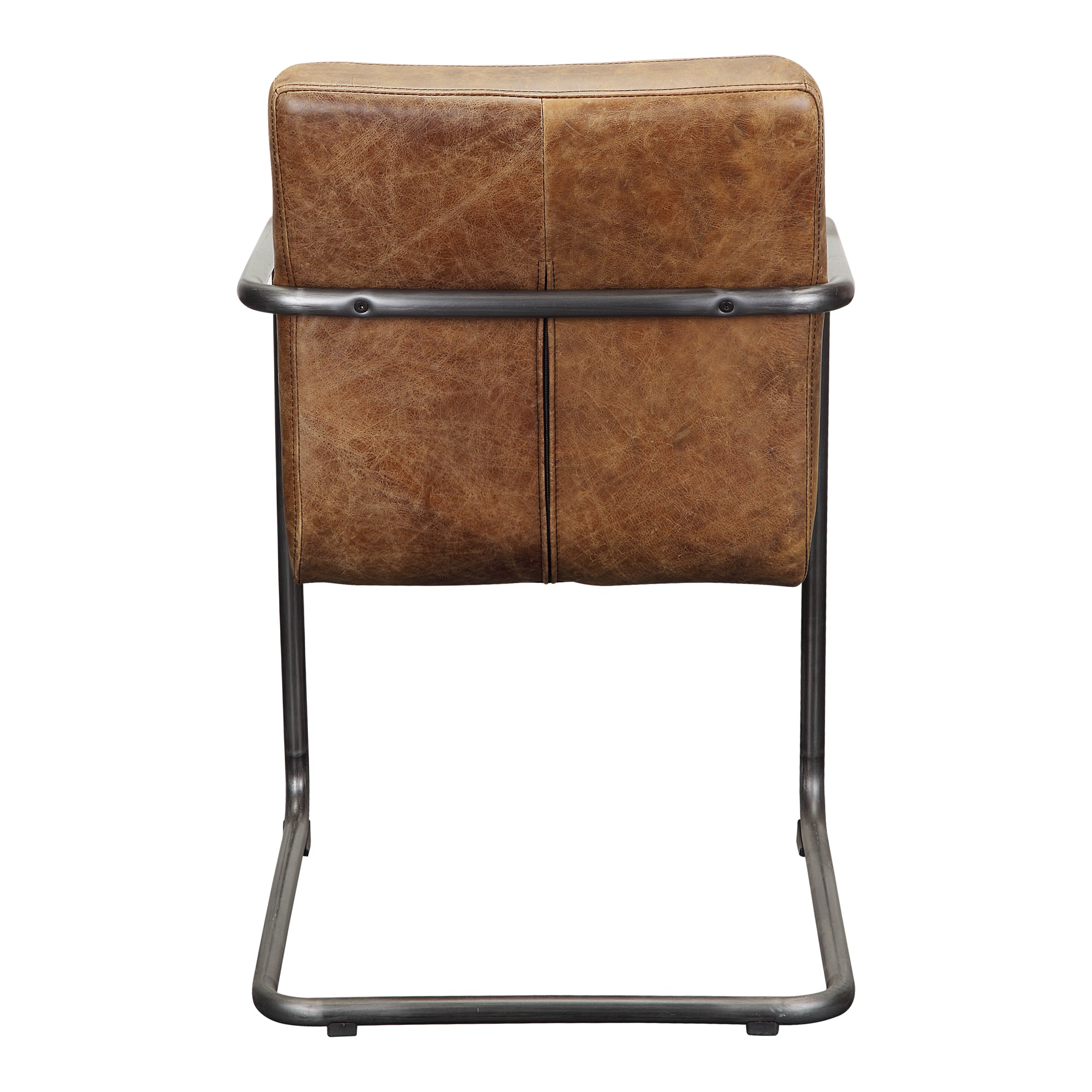 Moes Ansel Arm Chair Grazed Brown Leather - Set Of Two PK-1052-03