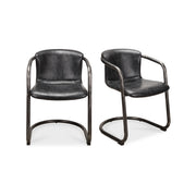 Moes Freeman Dining Chair Onyx Black Leather - Set Of Two PK-1059-02