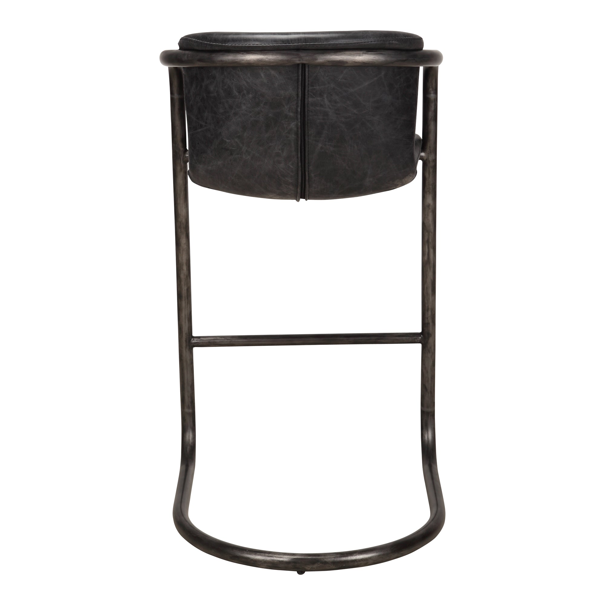 Moes Freeman Barstool Onyx Black Leather - Set Of Two PK-1060-02