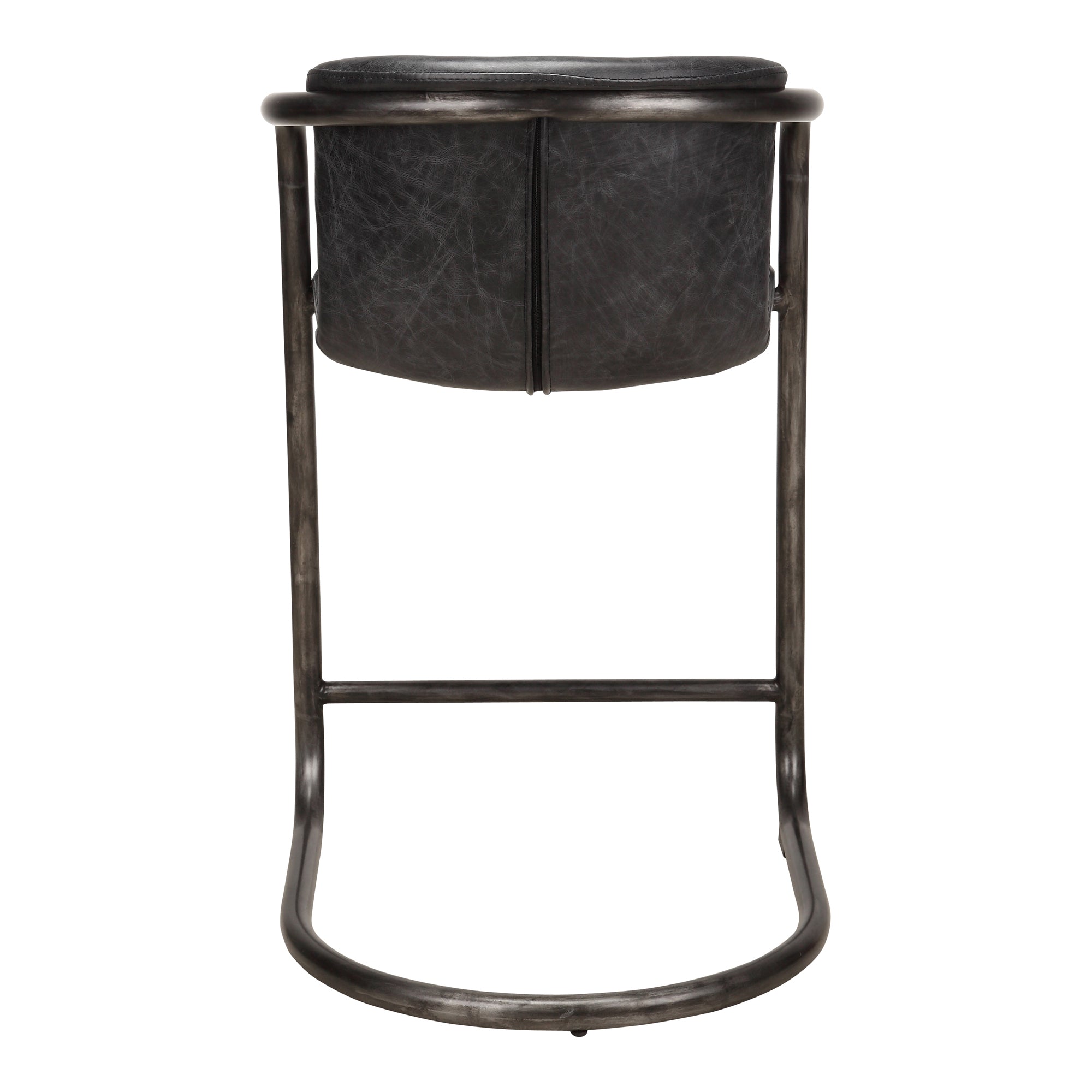 Moes Freeman Counter Stool Onyx Black Leather - Set Of Two PK-1061-02