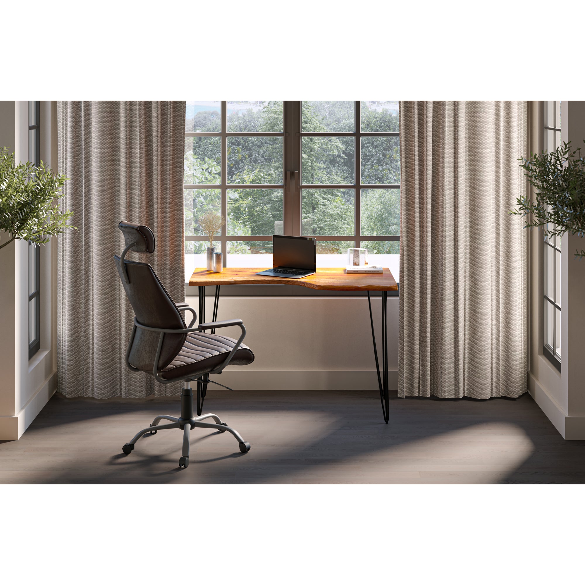 Moes Executive Office Chair Dark Brown Leather PK-1081-20