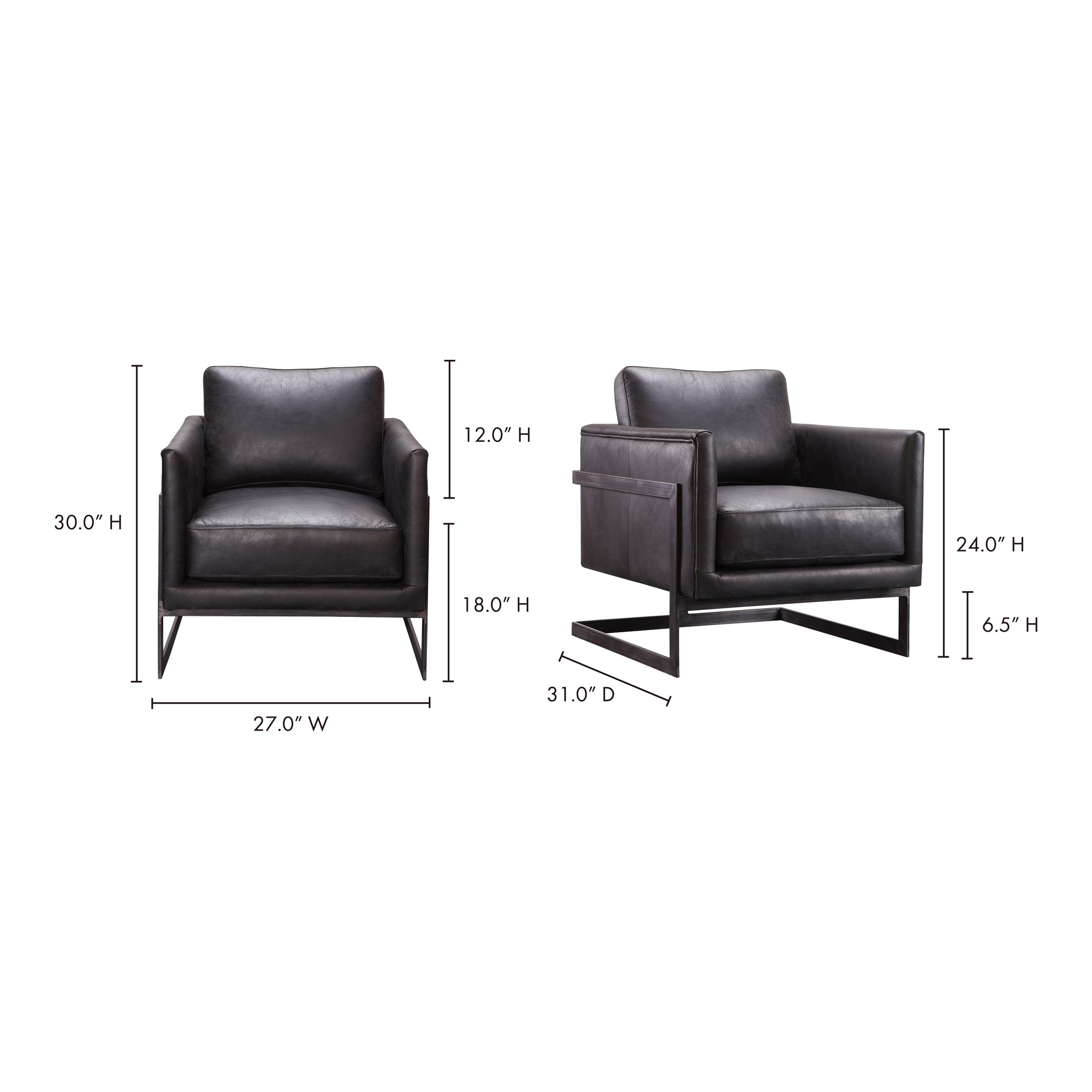 Moes Luxley Club Chair Black PK-1082-02