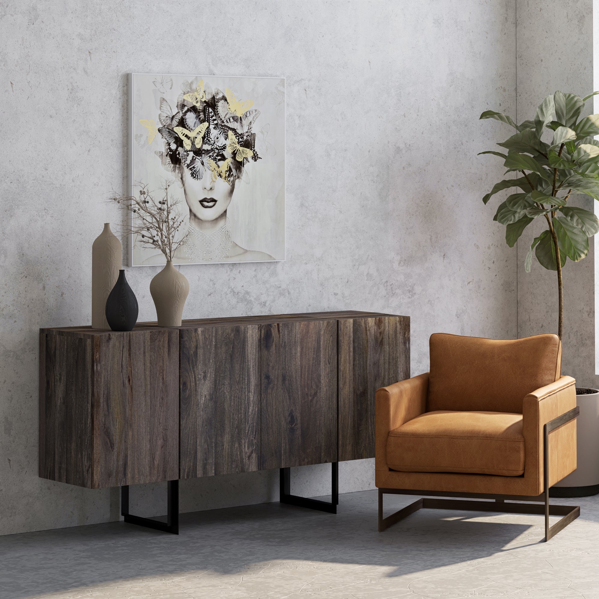 Moes Luxley Club Chair Brown PK-1082-14