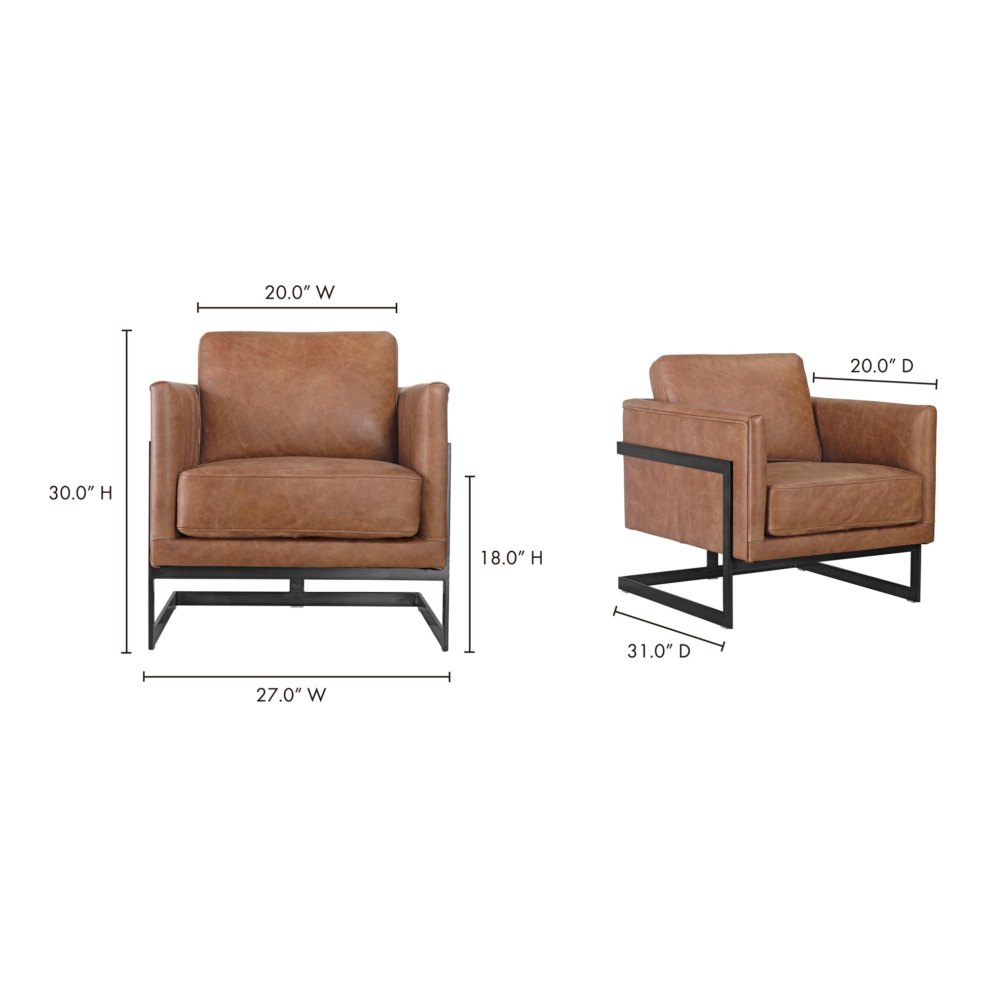 Moes Luxley Club Chair Brown PK-1082-14