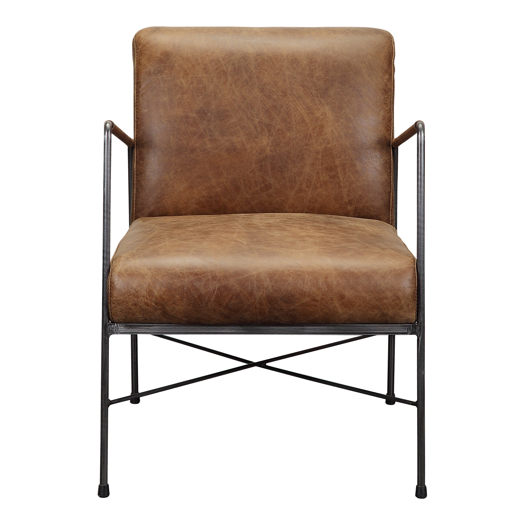 Moes Dagwood Leather Armchair Open Road Brown PK-1089-14