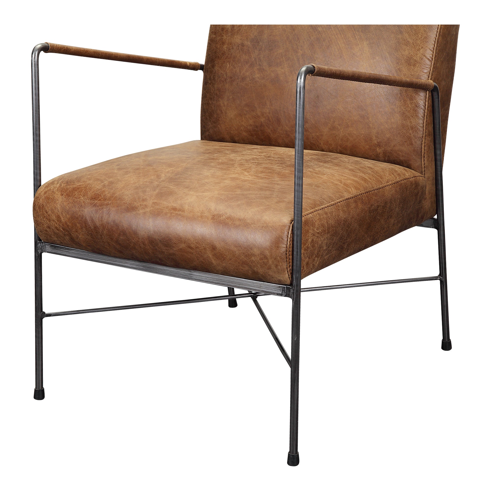 Moes Dagwood Leather Armchair Open Road Brown PK-1089-14