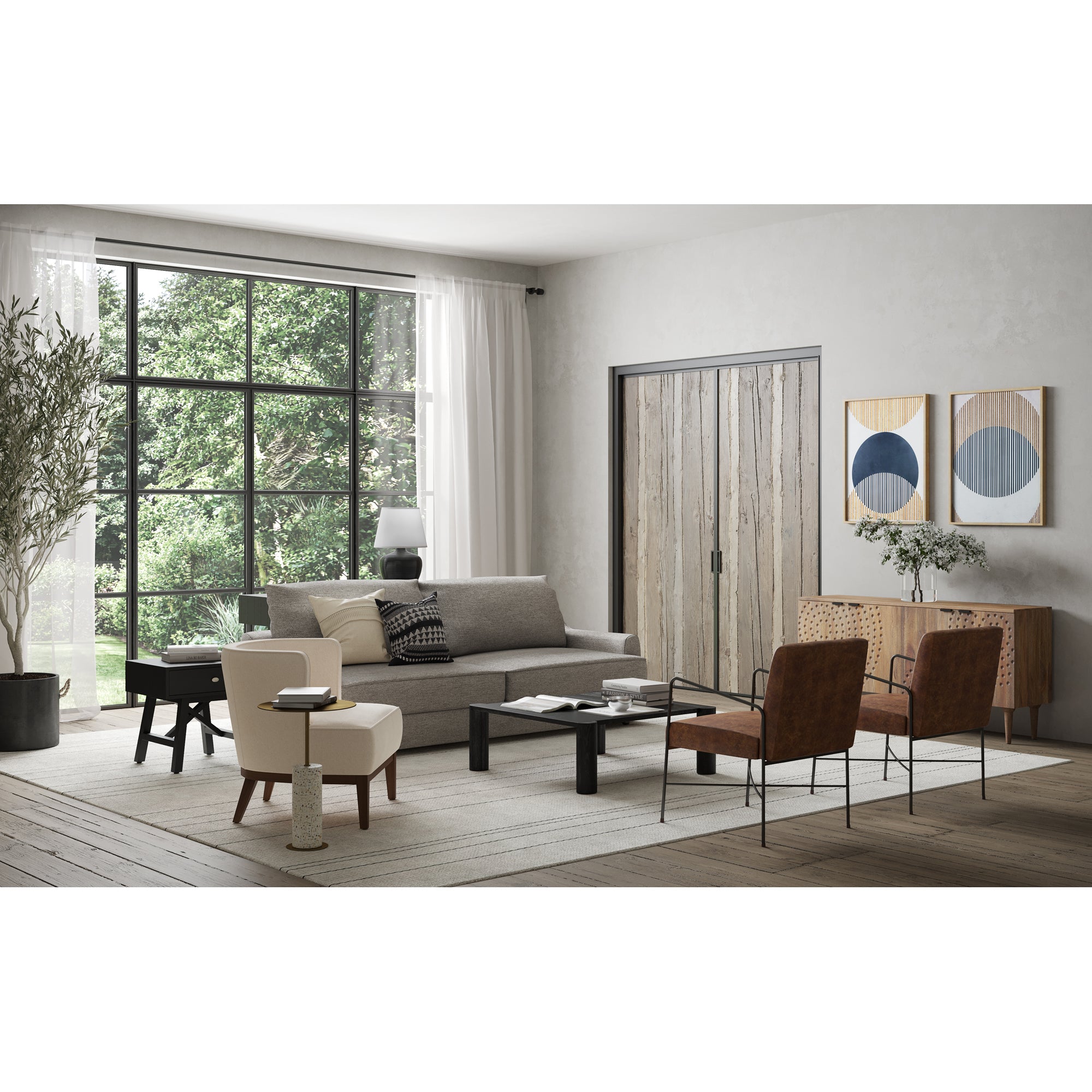 Moes Dagwood Leather Armchair Open Road Brown PK-1089-14