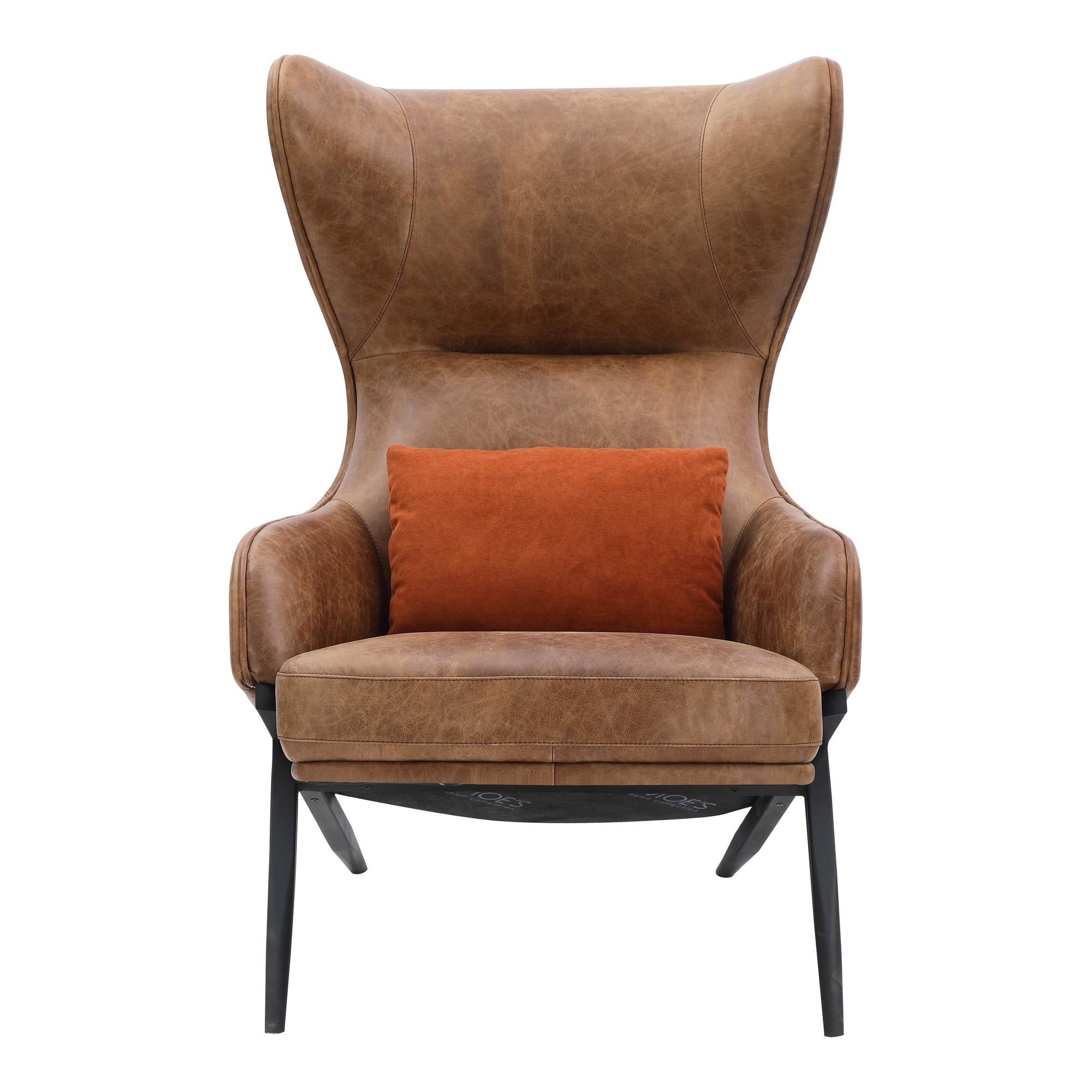 Moes Amos Leather Accent Chair Open Road Brown PK-1103-14