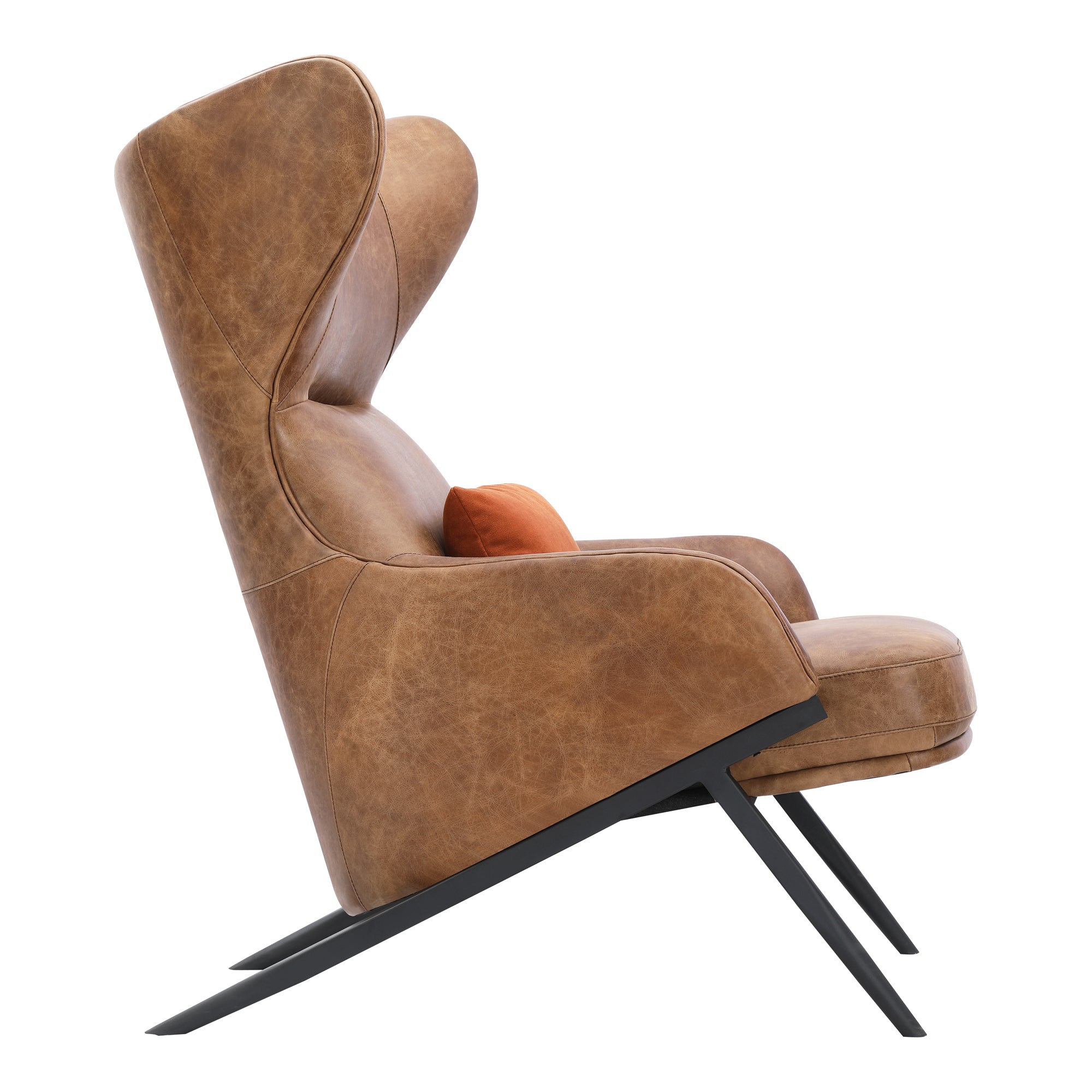 Moes Amos Leather Accent Chair Open Road Brown PK-1103-14