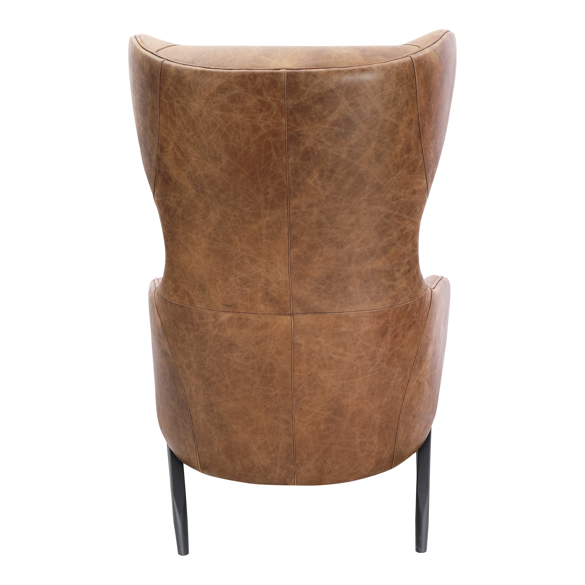 Moes Amos Leather Accent Chair Open Road Brown PK-1103-14