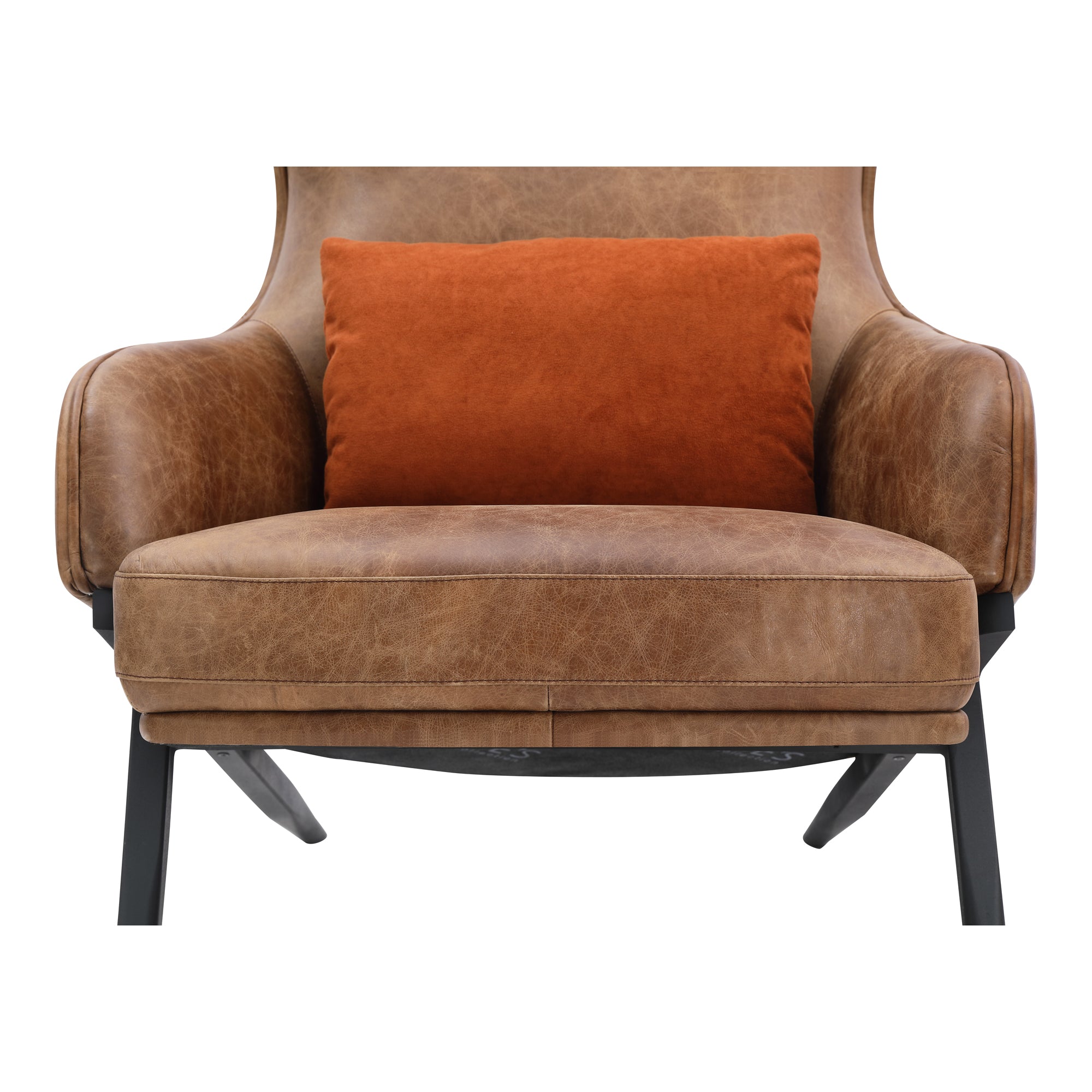 Moes Amos Leather Accent Chair Open Road Brown PK-1103-14