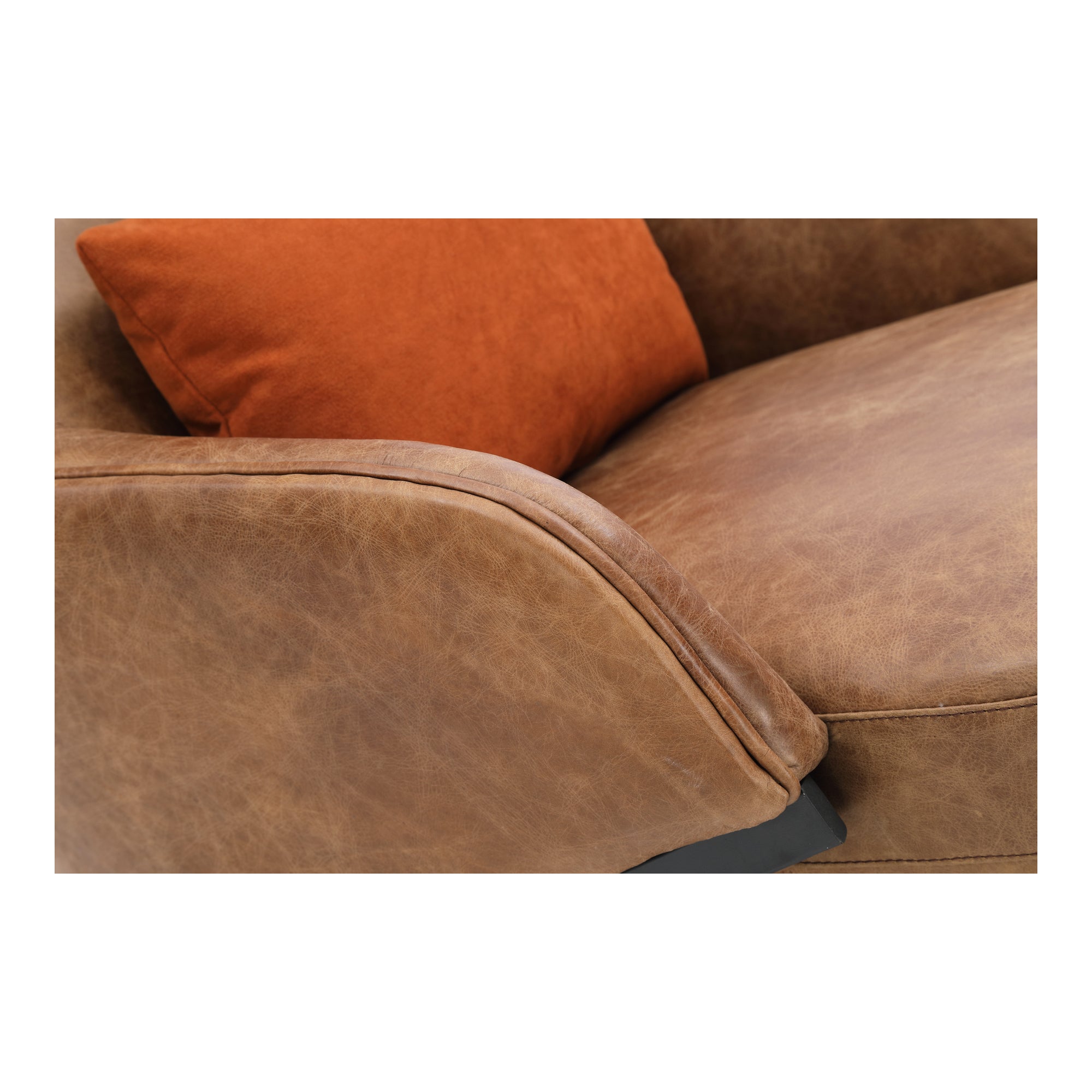 Moes Amos Leather Accent Chair Open Road Brown PK-1103-14