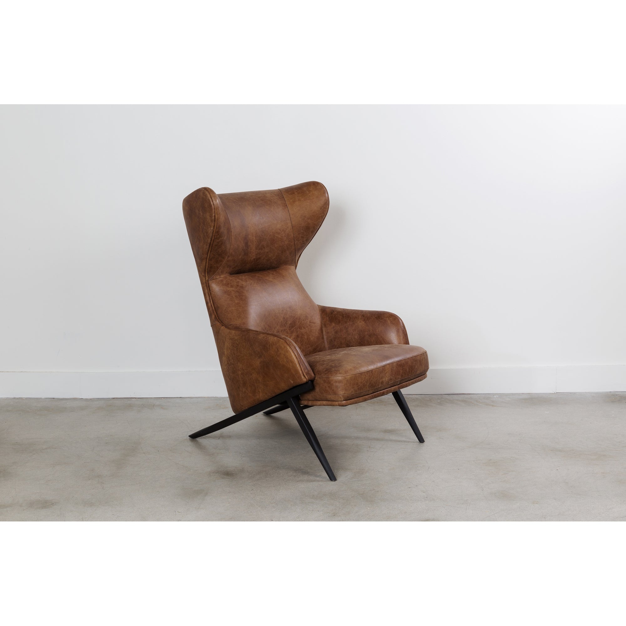 Moes Amos Leather Accent Chair Open Road Brown PK-1103-14