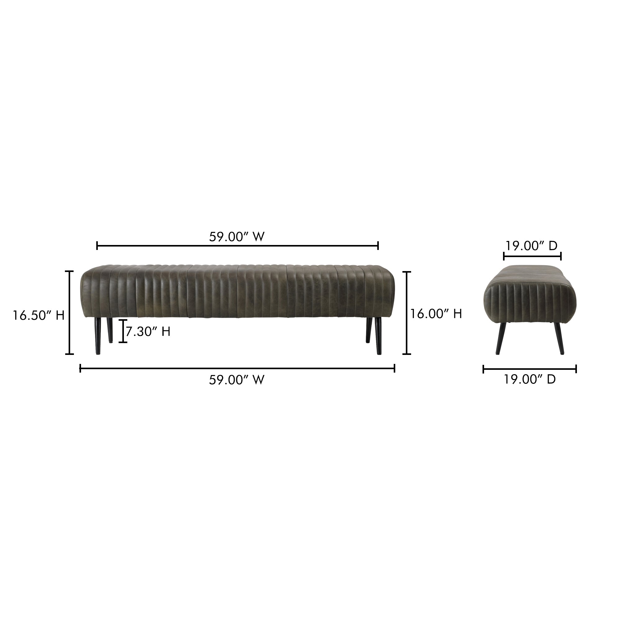 Moes Endora Bench Charred Olive PK-1105-16