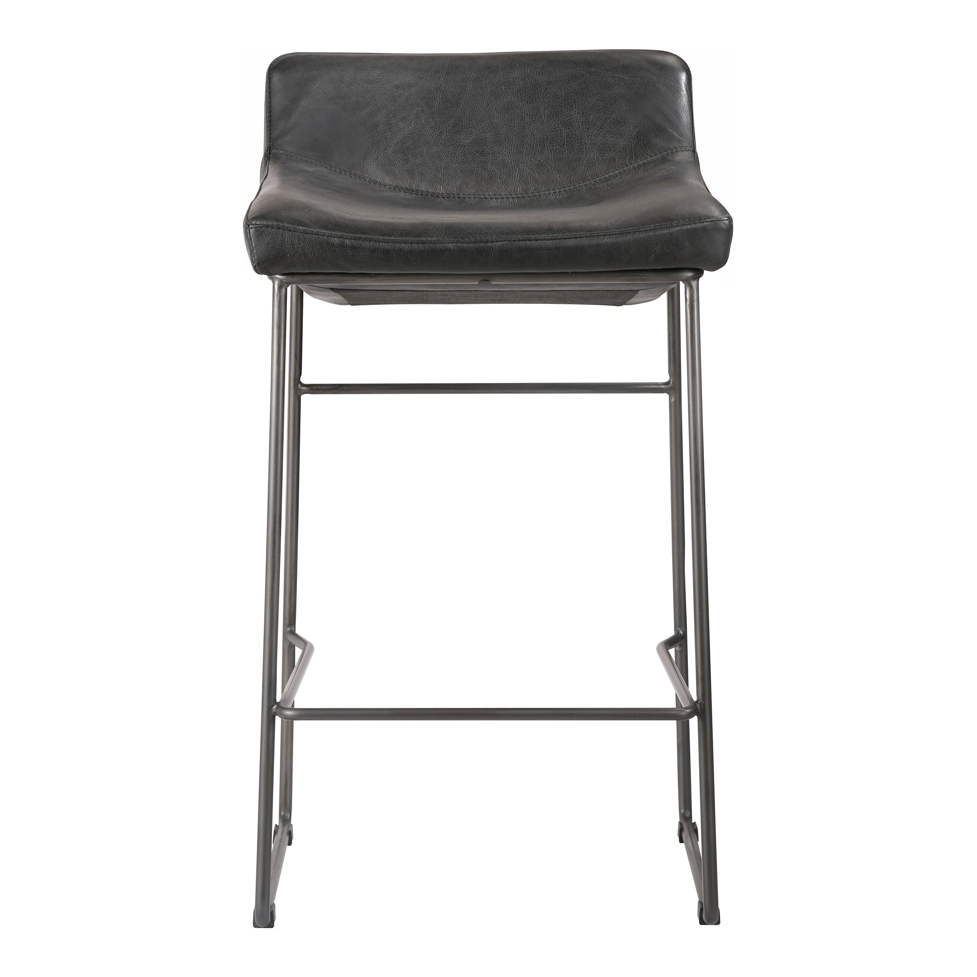 Moes Starlet Counter Stool Onyx Black Leather - Set Of Two PK-1106-02