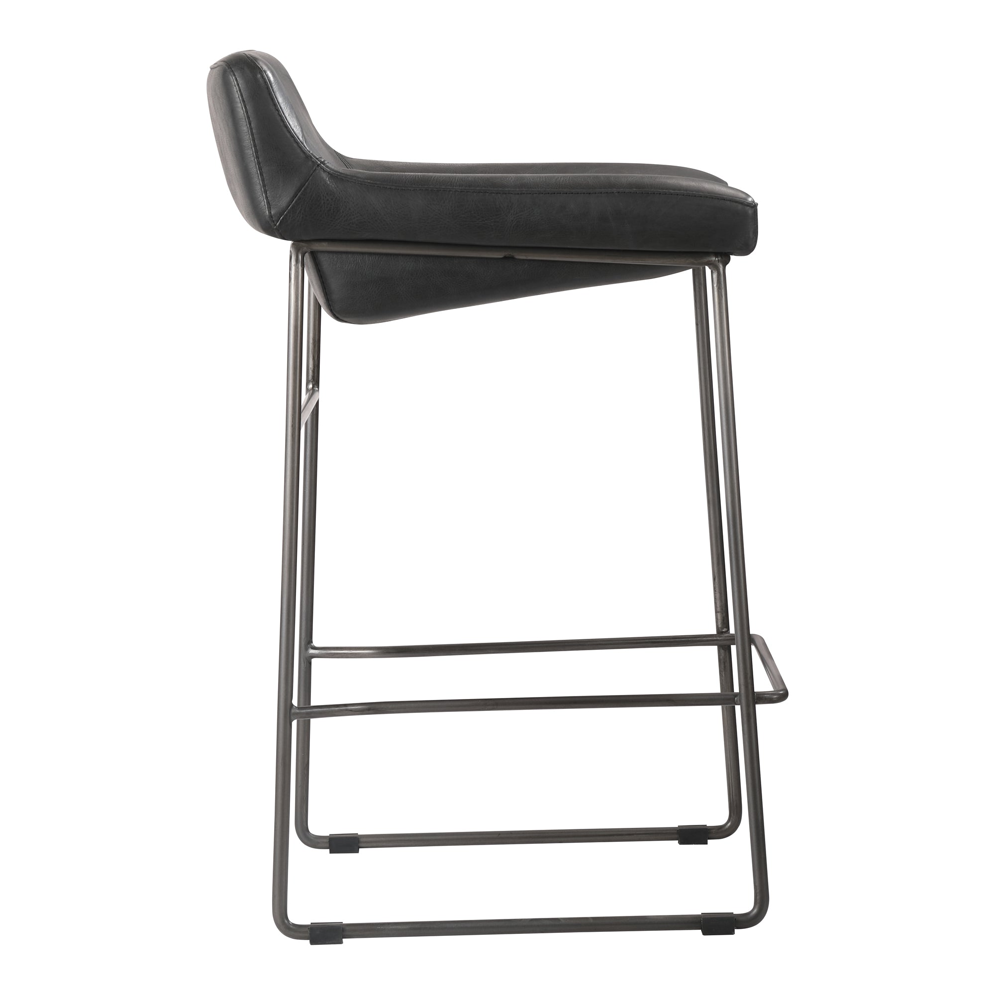 Moes Starlet Counter Stool Onyx Black Leather - Set Of Two PK-1106-02