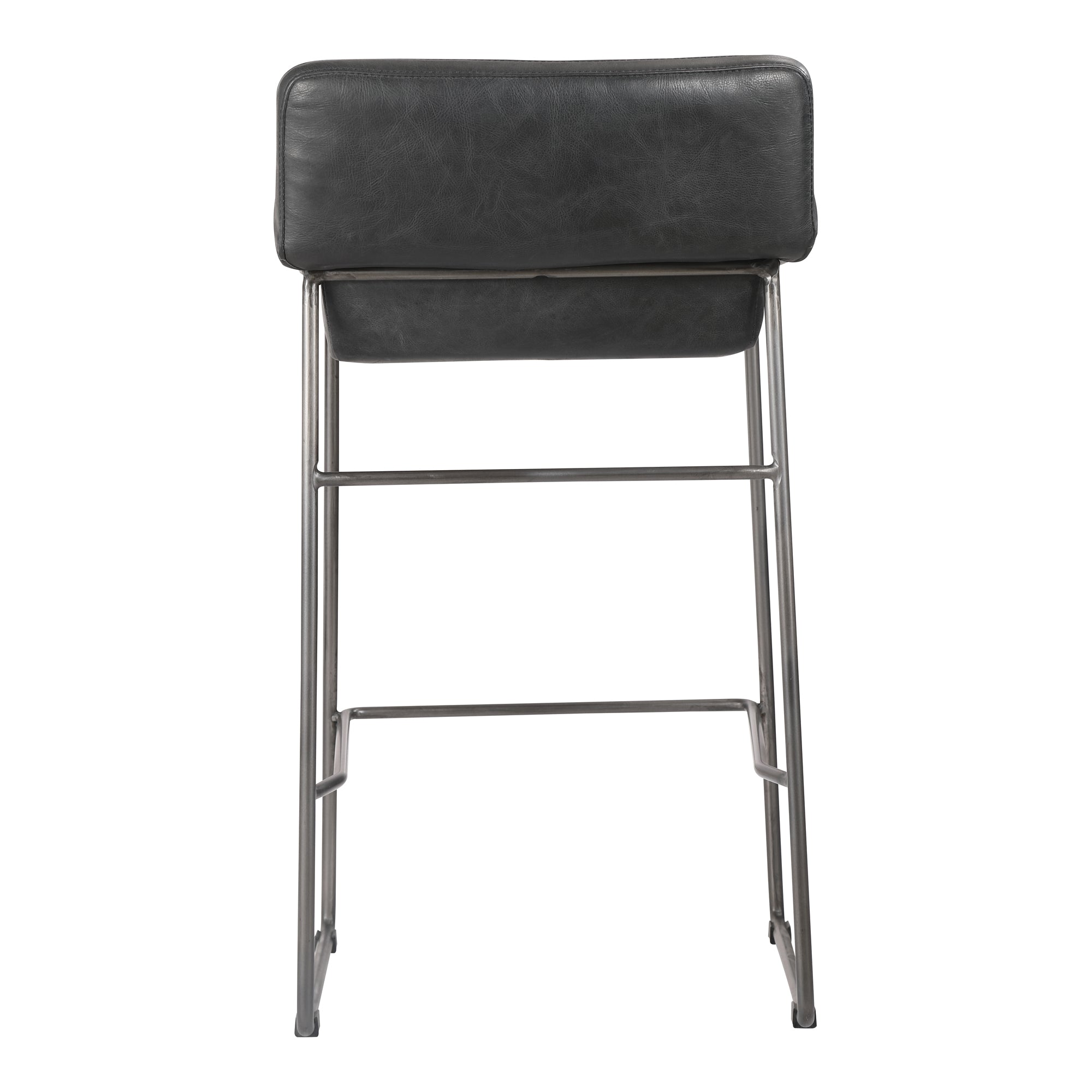 Moes Starlet Counter Stool Onyx Black Leather - Set Of Two PK-1106-02