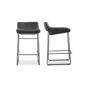 Moes Starlet Counter Stool Onyx Black Leather - Set Of Two PK-1106-02