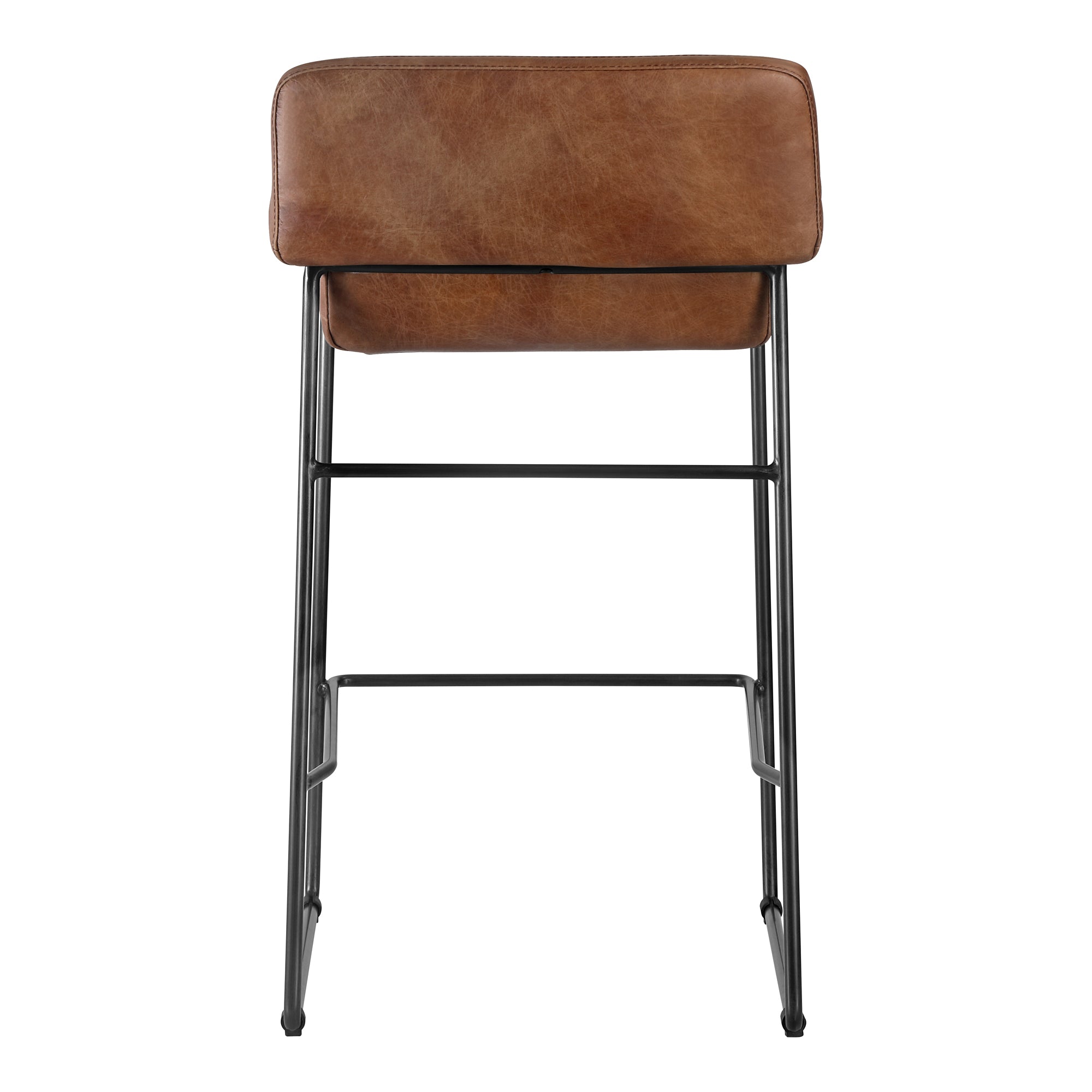 Moes Starlet Counter Stool Open Road Brown Leather - Set Of Two PK-1106-14