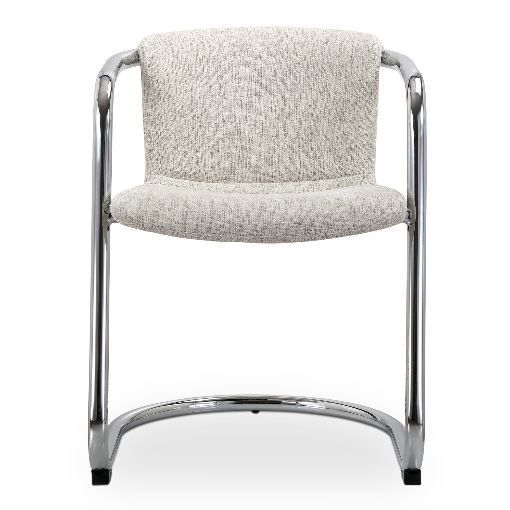 Moes Freeman Chrome Frame Dining Chair Blended Cream - Set Of Two PK-1114-37