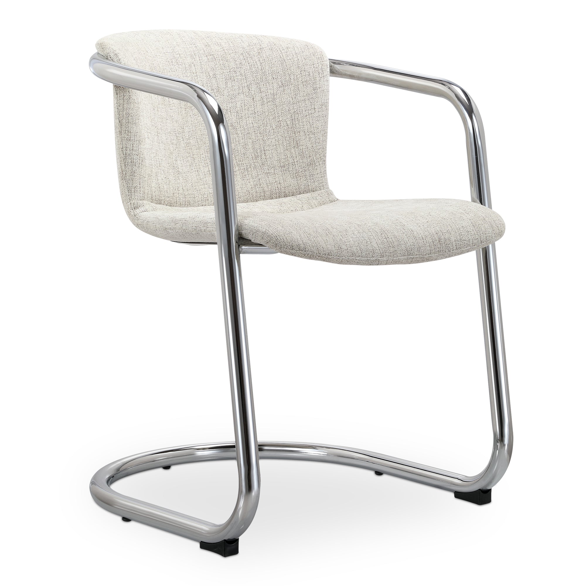 Moes Freeman Chrome Frame Dining Chair Blended Cream - Set Of Two PK-1114-37