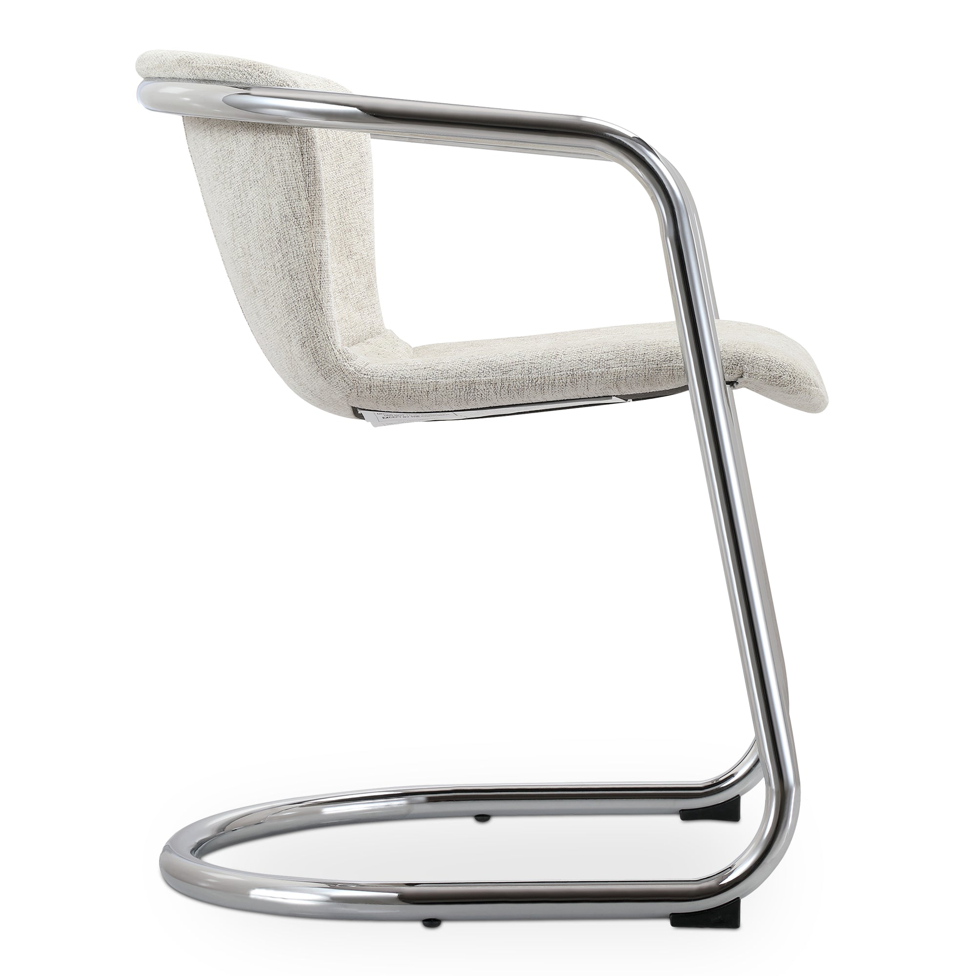 Moes Freeman Chrome Frame Dining Chair Blended Cream - Set Of Two PK-1114-37