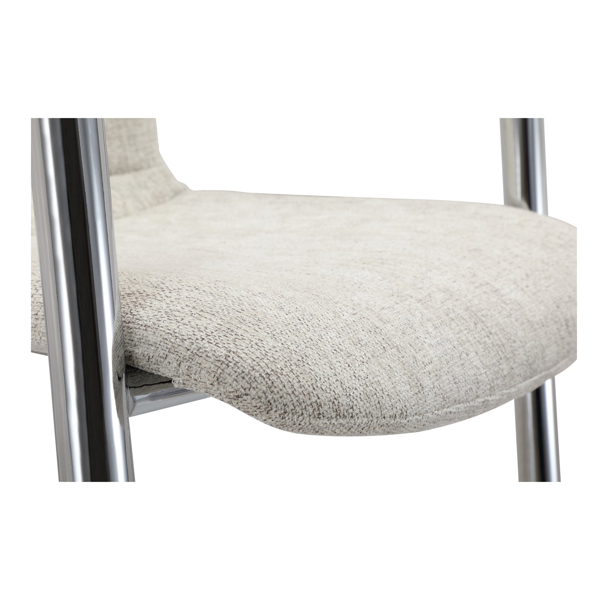 Moes Freeman Chrome Frame Dining Chair Blended Cream - Set Of Two PK-1114-37
