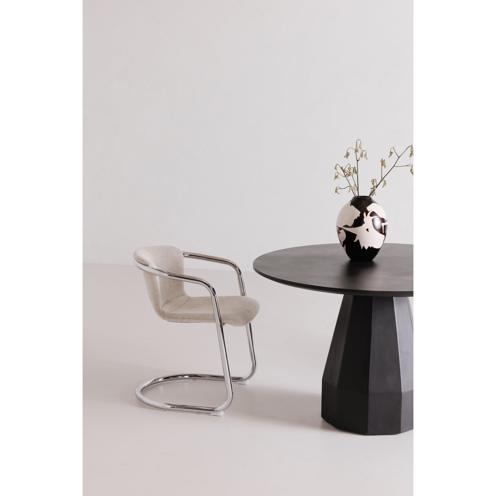 Moes Freeman Chrome Frame Dining Chair Blended Cream - Set Of Two PK-1114-37