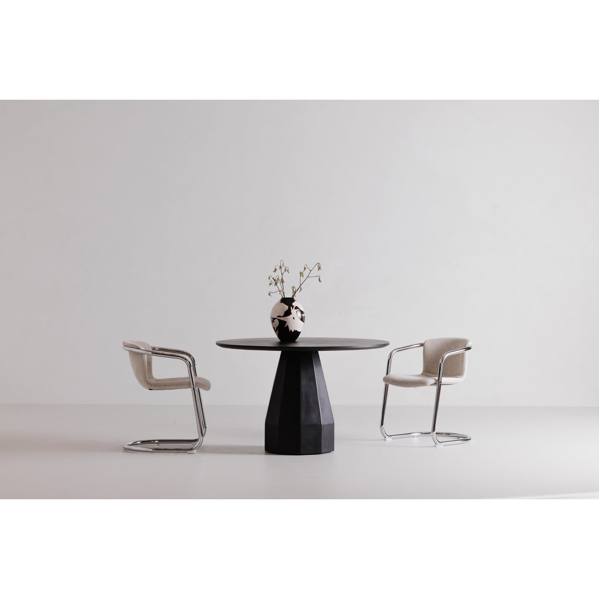 Moes Freeman Chrome Frame Dining Chair Blended Cream - Set Of Two PK-1114-37