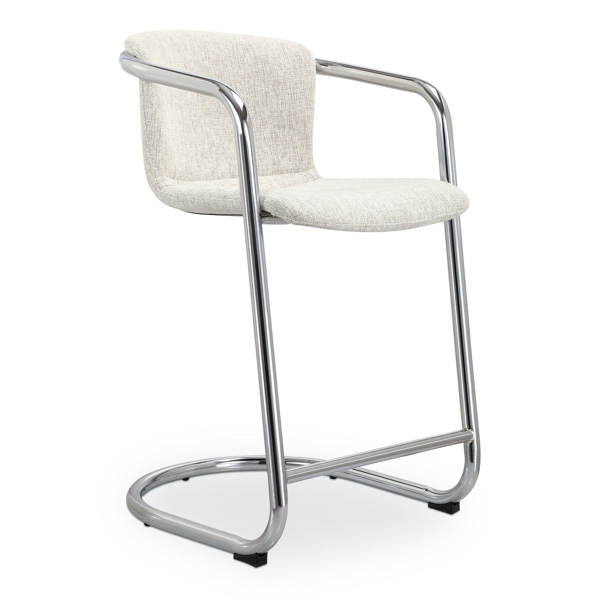 Moes Freeman Chrome Frame Counter Stool Blended Cream - Set Of Two PK-1115-37