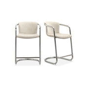 Moes Freeman Chrome Frame Counter Stool Blended Cream - Set Of Two PK-1115-37