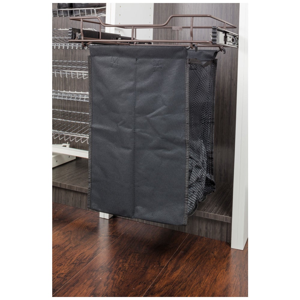 Hardware Resources Pullout Canvas Hamper with Removable Laundry Bag