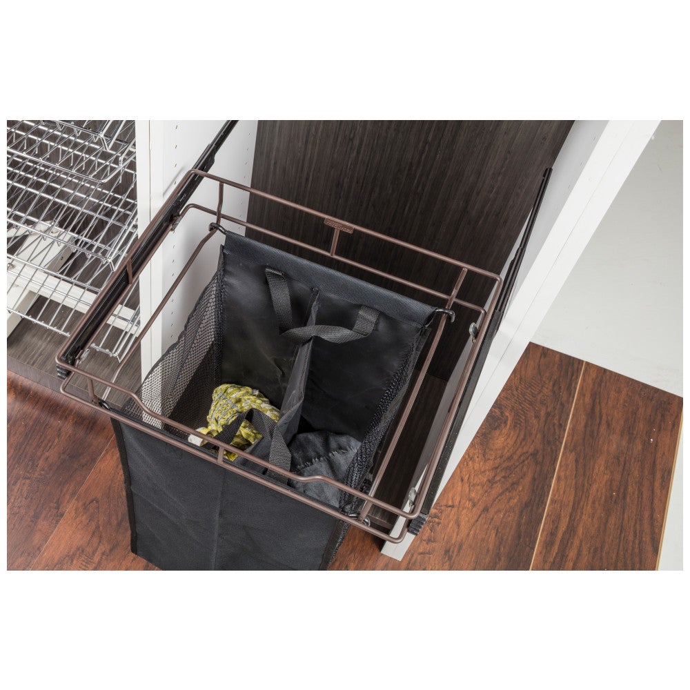 Hardware Resources Pullout Canvas Hamper with Removable Laundry Bag