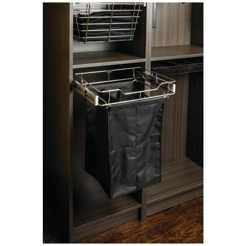 Hardware Resources Pullout Canvas Hamper with Removable Laundry Bag