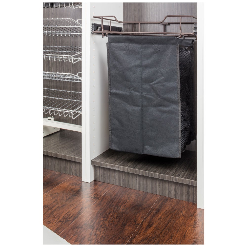 Hardware Resources Pullout Canvas Hamper with Removable Laundry Bag