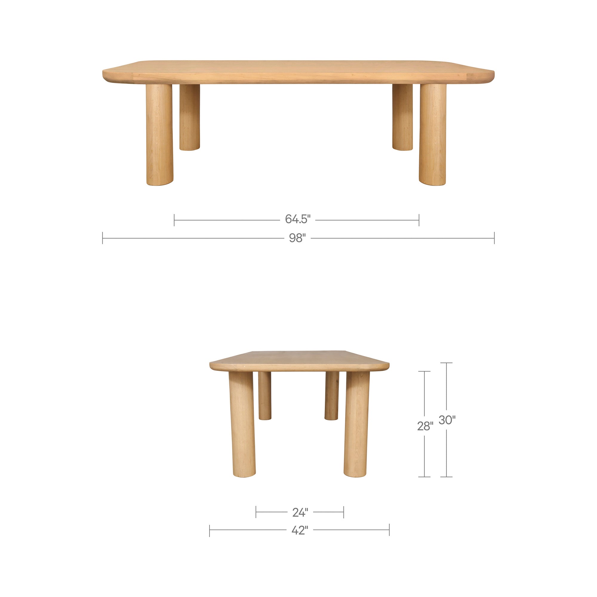 Moes Anders Dining Table Large Natural PP-1023-24-0