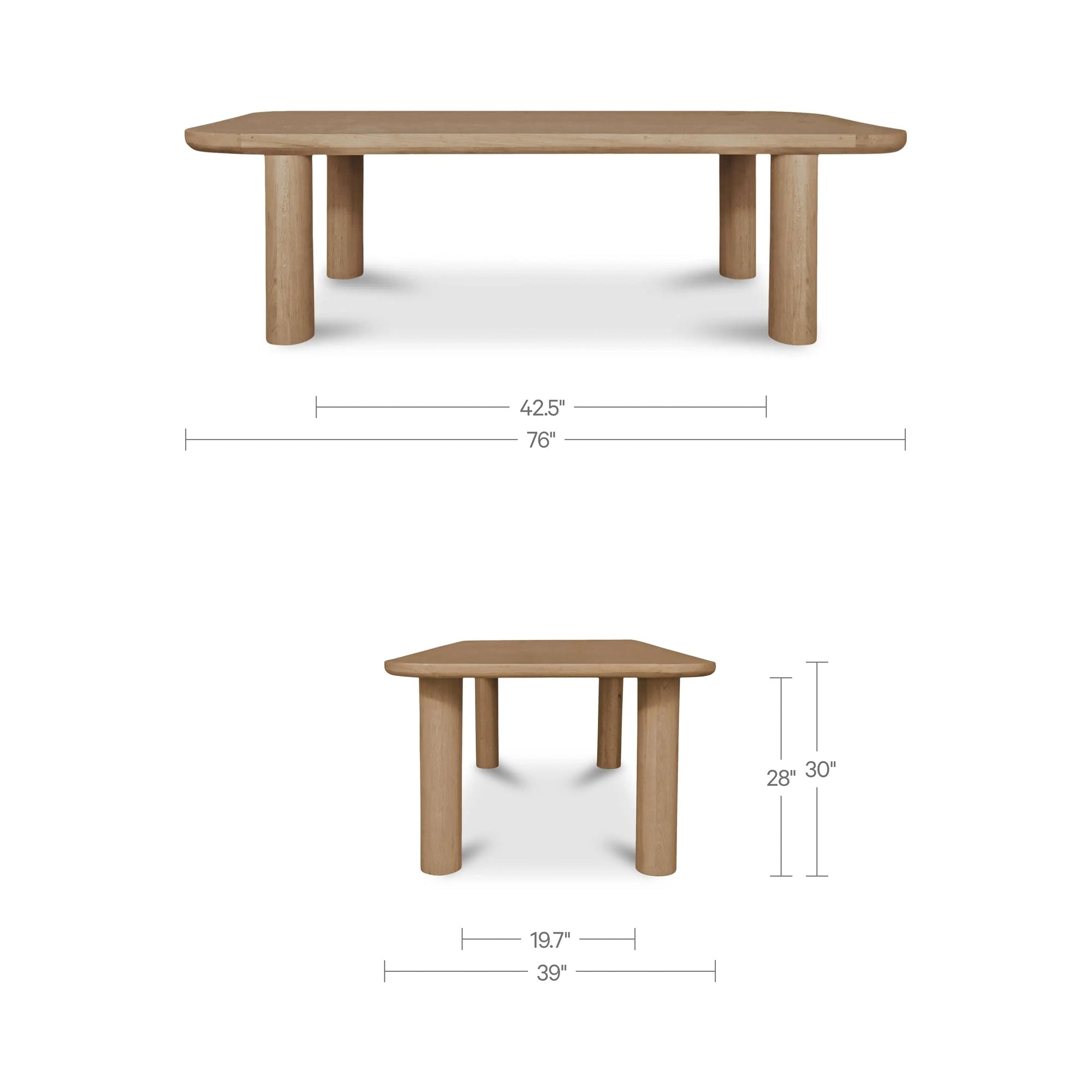 Moes Anders Dining Table Small Natural PP-1024-24-0