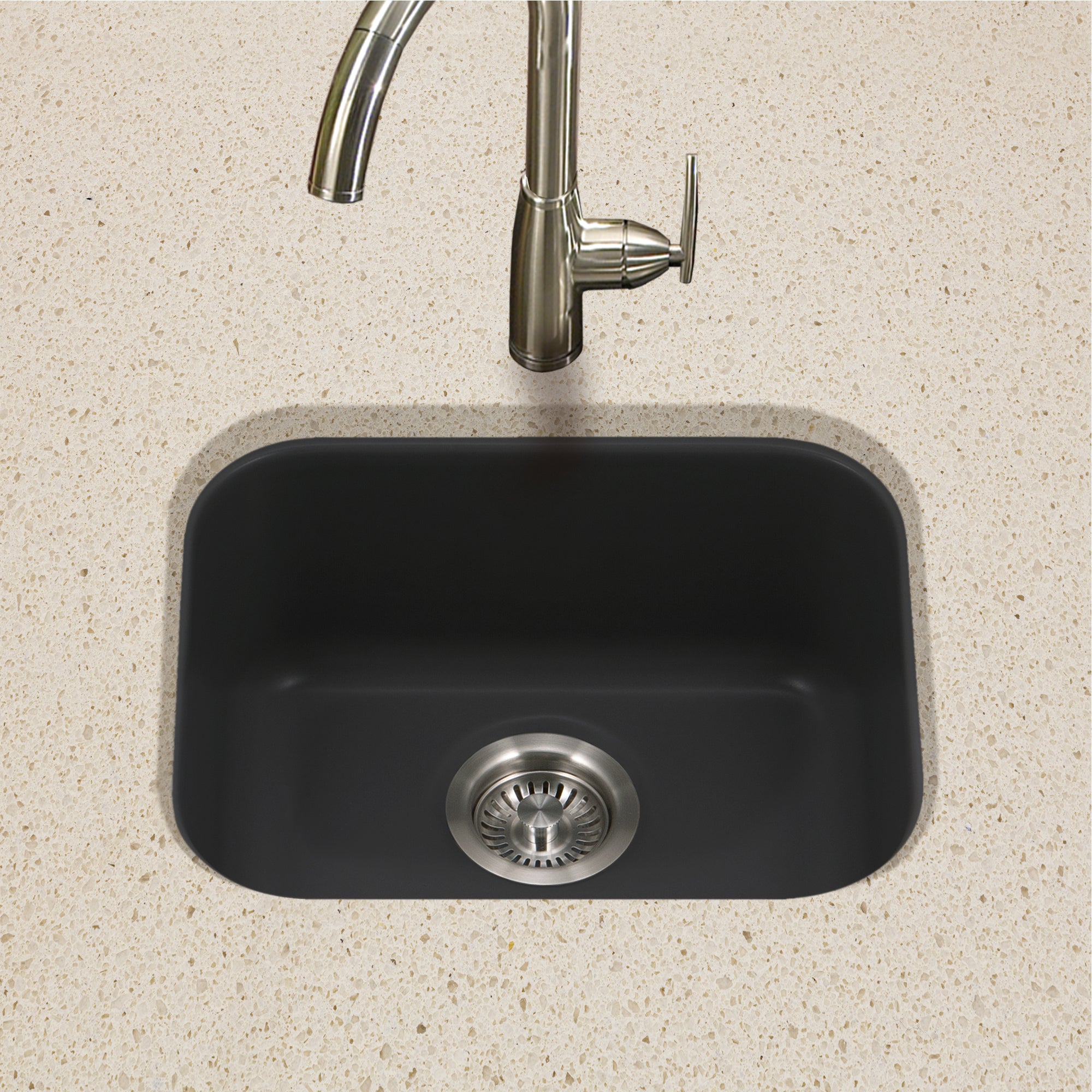 Houzer Platus 18" Fireclay Undermount Single Bowl Bar Sink