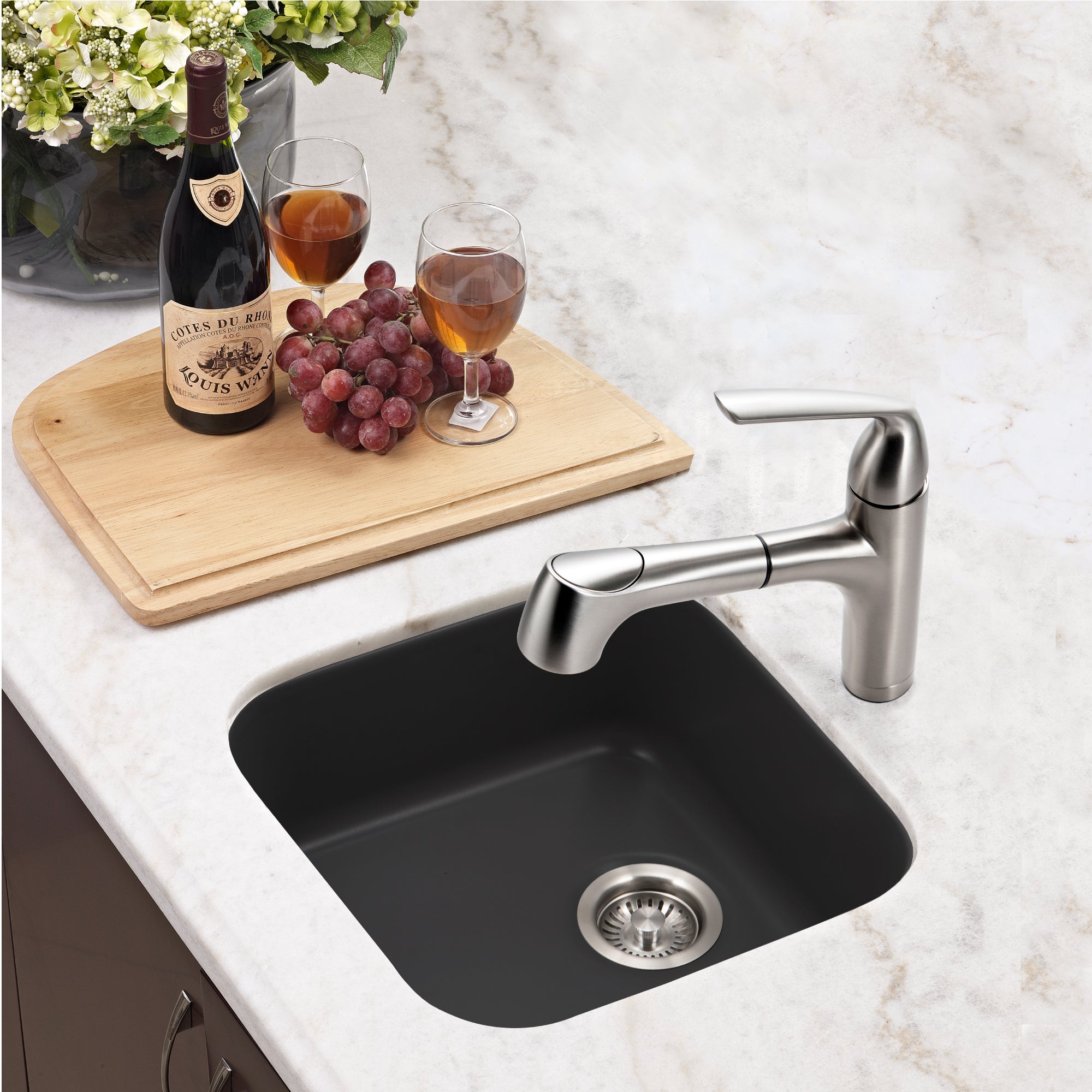 Platus Series 19" Fireclay Square Single Bowl Kitchen Sink