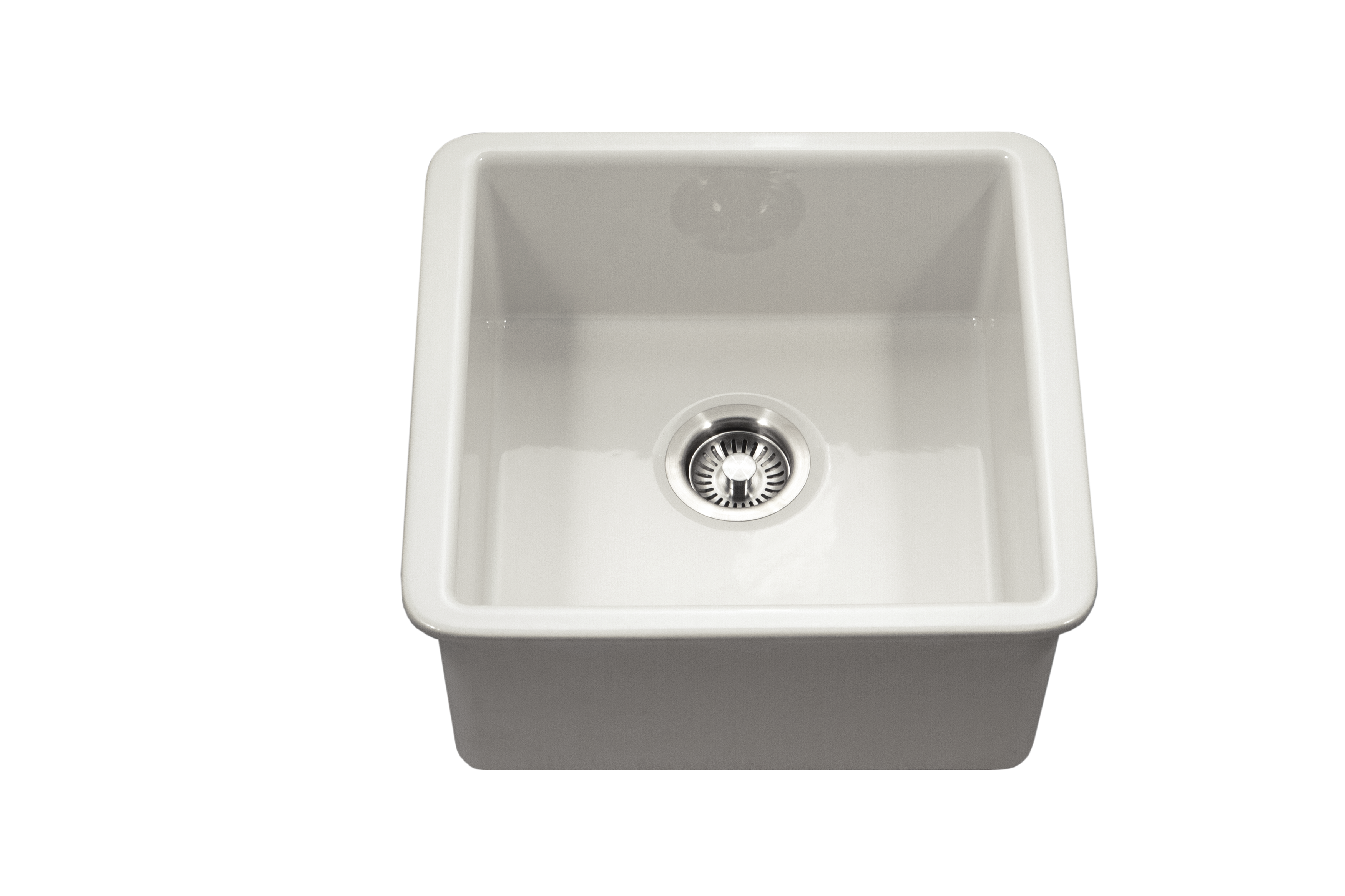 Houzer Platus 20" Fireclay Undermount Square Single Bowl Bar Sink