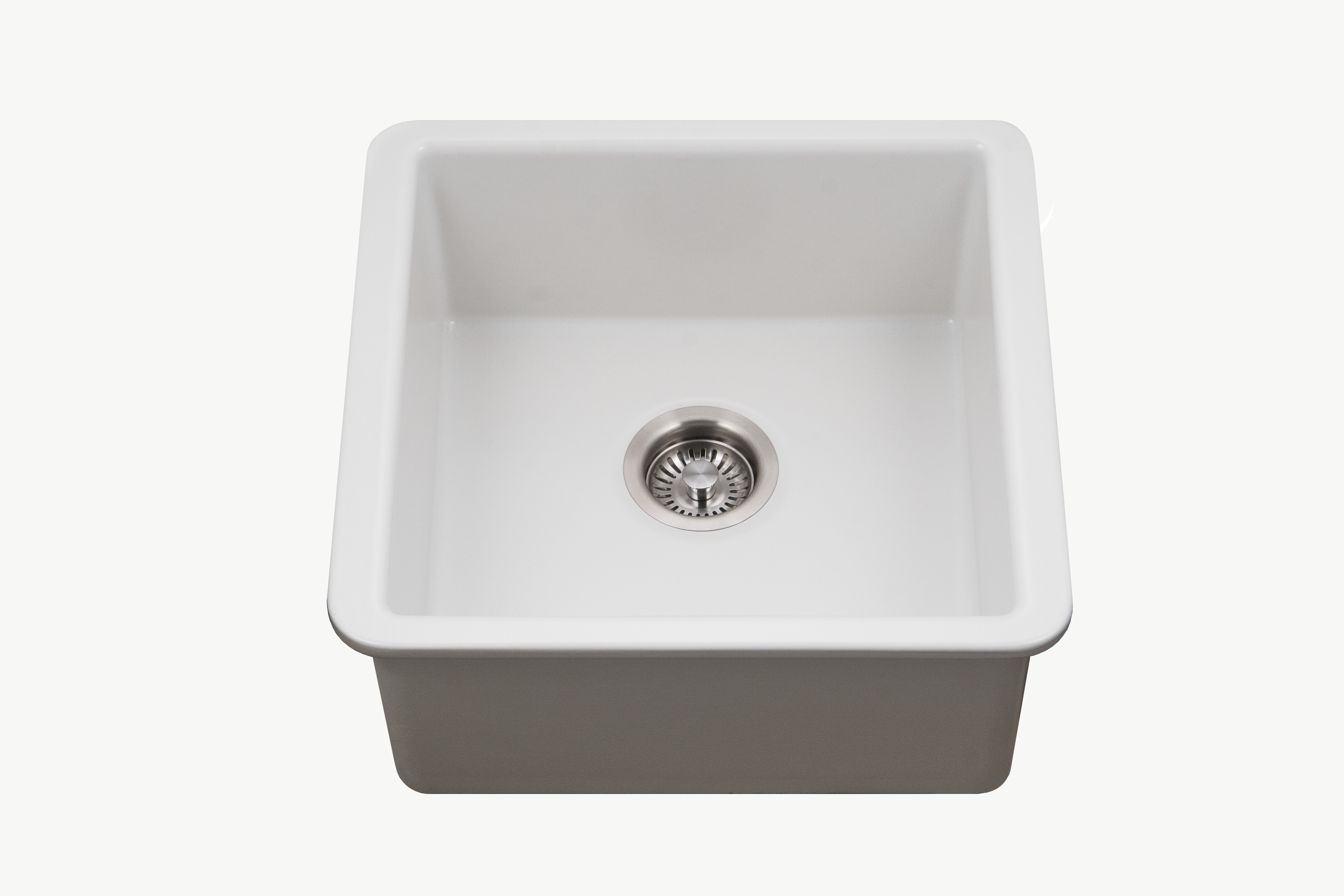 Houzer Platus 20" Fireclay Undermount Square Single Bowl Bar Sink