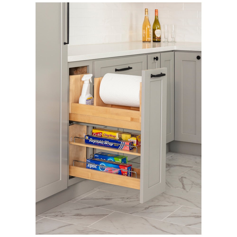 8" "No Wiggle" Soft-close Paper Towel Base Pullout