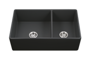 Houzer Platus 33" Fireclay Apron Front Farmhouse 60/40 Double Kitchen Sink
