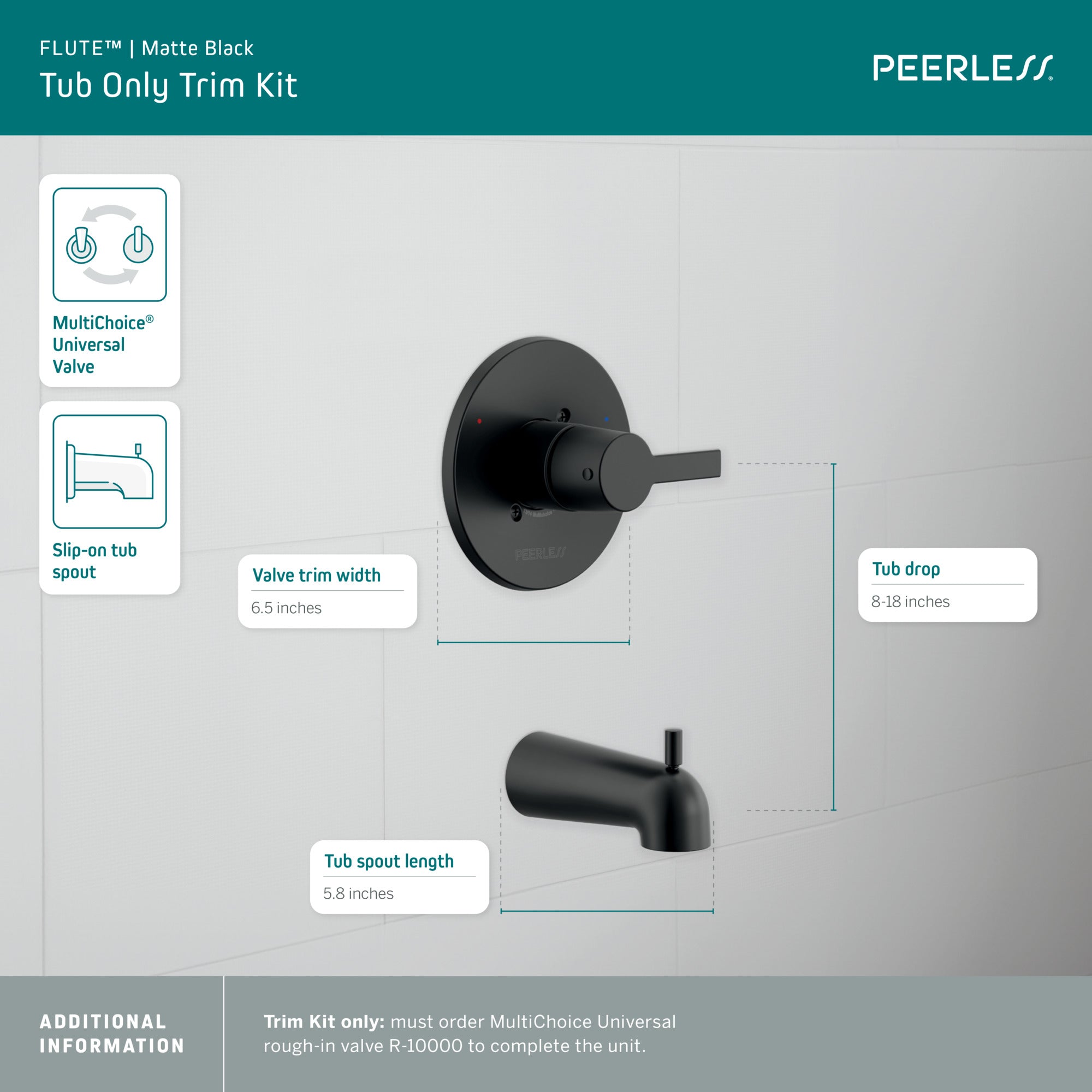 Peerless Flute™ Tub Only Trim Kit